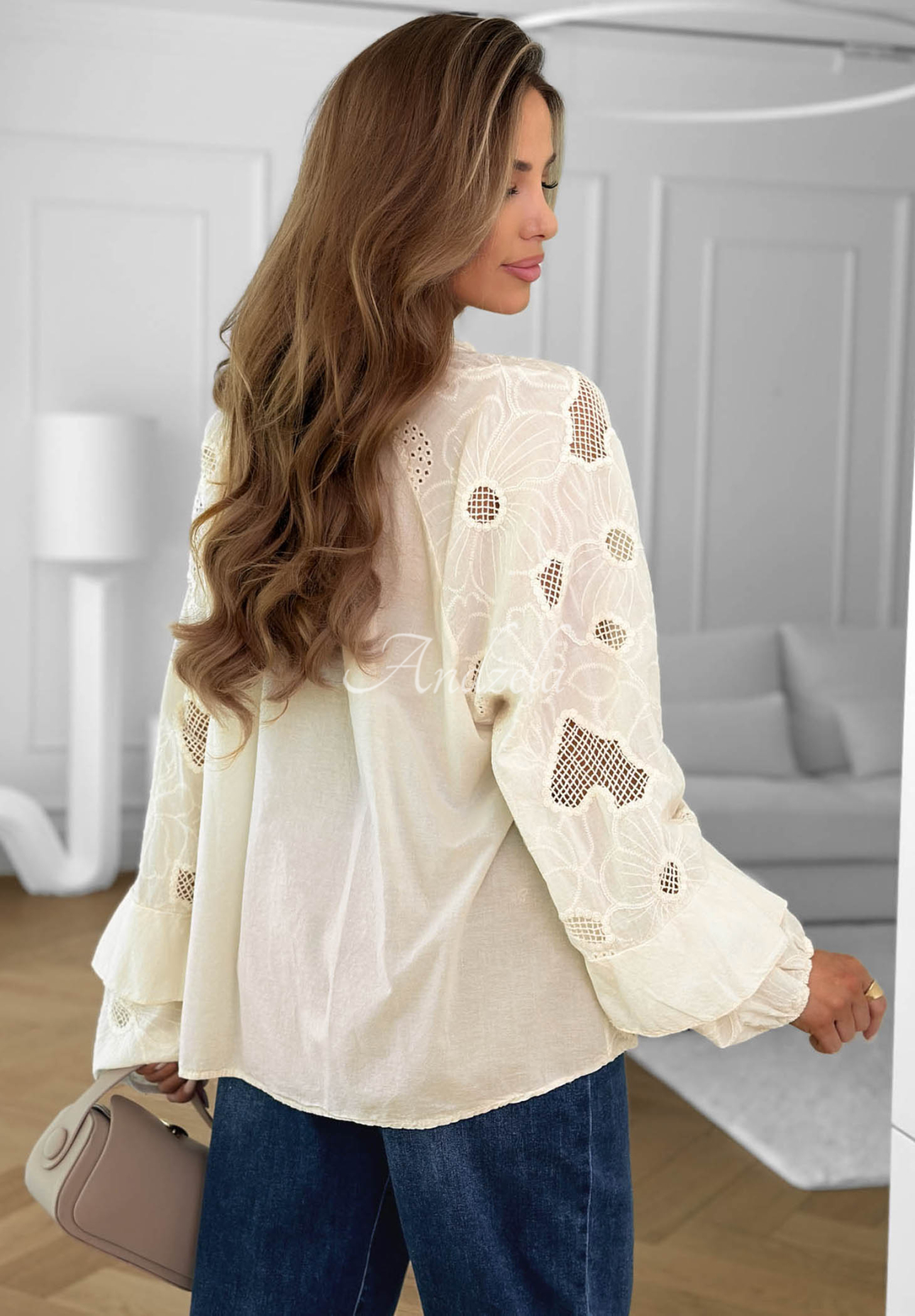 Beach Wish Ecru Embroidered Boho Cotton Blouse