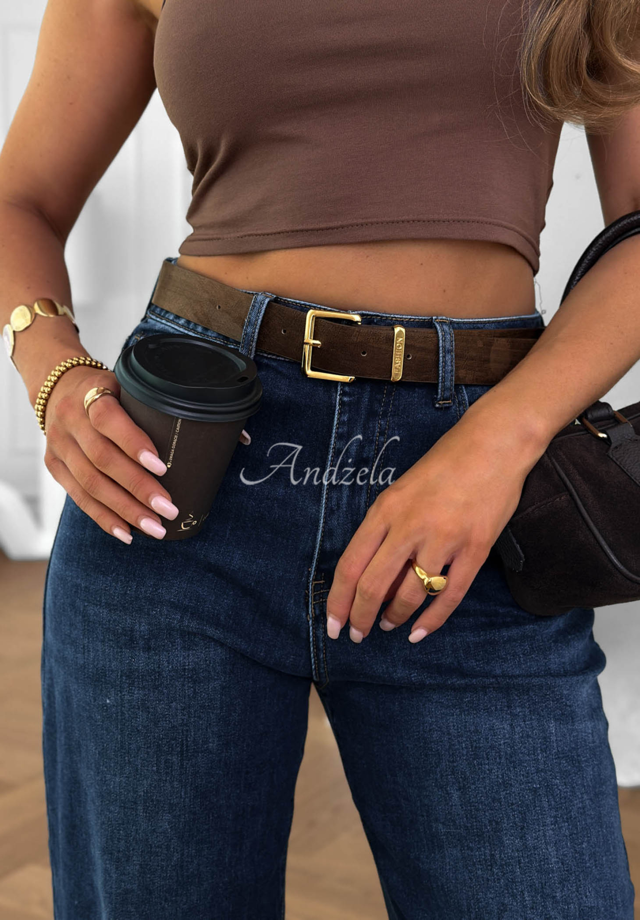 Spodnie jeansowe balloon z paskiem Denim Dream granatowe