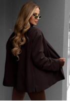 Marynarka z kołnierzykiem Cozy Elegance czekoladowa