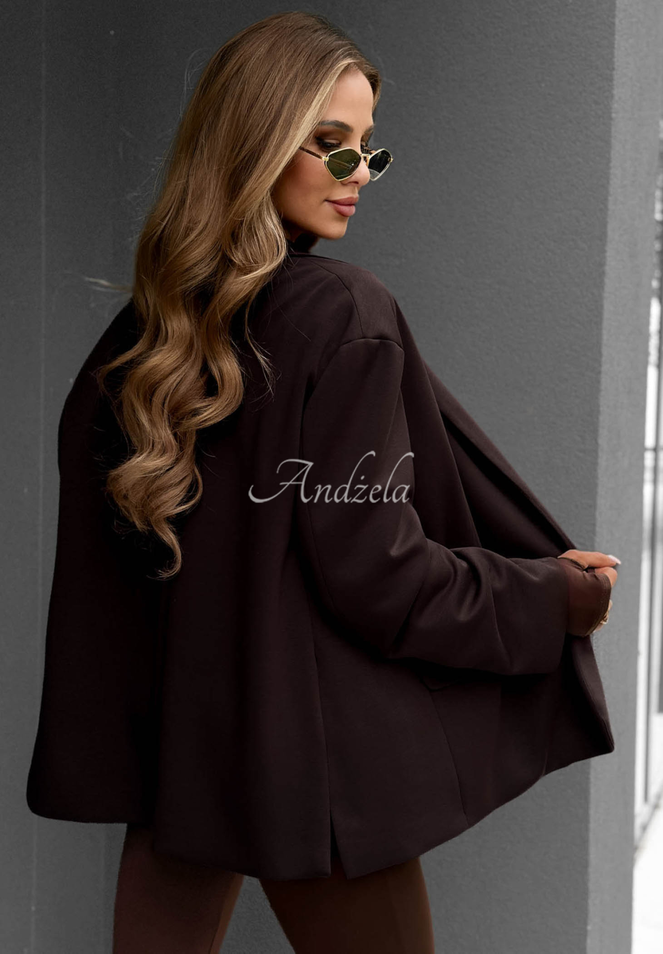 Cozy Elegance Chocolate-Colored Viscose Blazer