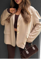 Marynarka z kołnierzykiem Cozy Elegance czekoladowa