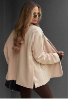 Marynarka z kołnierzykiem Cozy Elegance czekoladowa