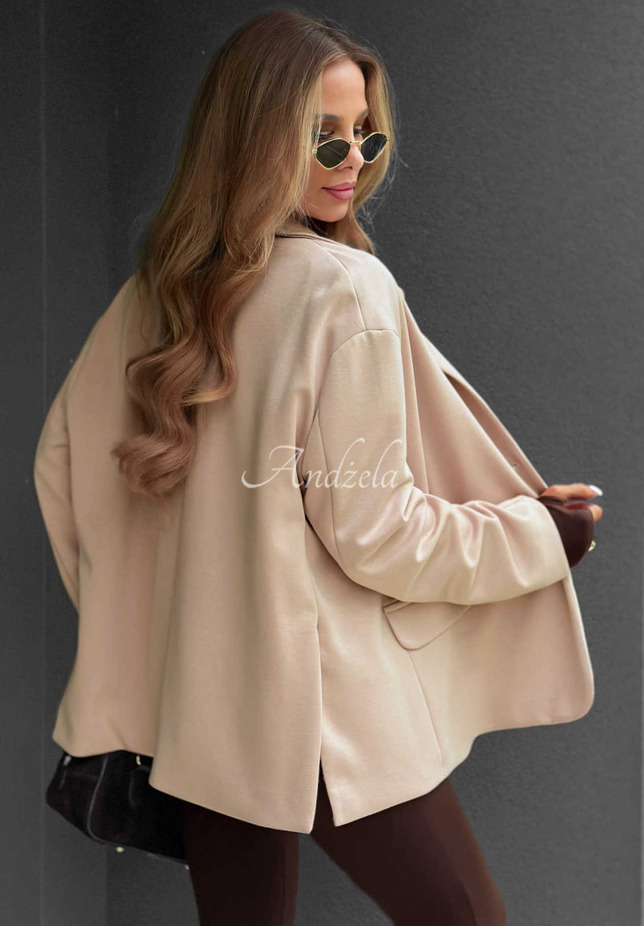 Cozy Elegance Beige Viscose Blazer