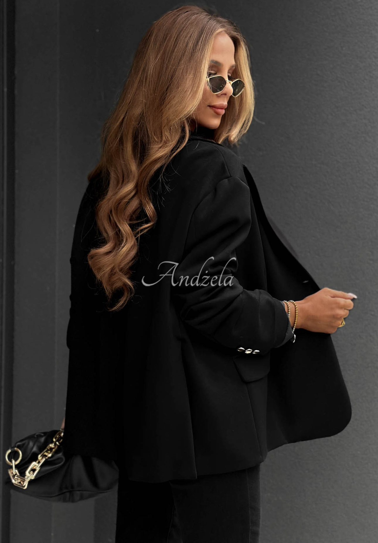 Cozy Elegance Black Viscose Blazer