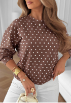 Bawełniana bluza w groszki Dot Dream czekoladowa