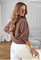 Bawełniana bluza w groszki Dot Dream czekoladowa