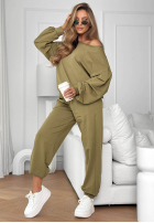 Komplet dresowy Easy Fit khaki