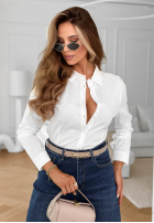 Klasyczna elegancka koszula z kołnierzem Pearl Cove biała