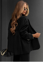 Marynarka z kołnierzykiem Cozy Elegance czekoladowa