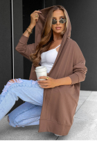 Długa bluza z kapturem Cozy Mood beżowa