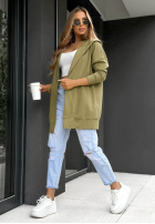 Długa bluza z kapturem Cozy Mood beżowa