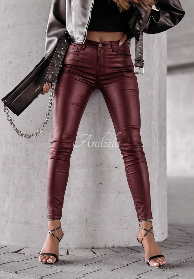 Rebel burgundy waxed pants