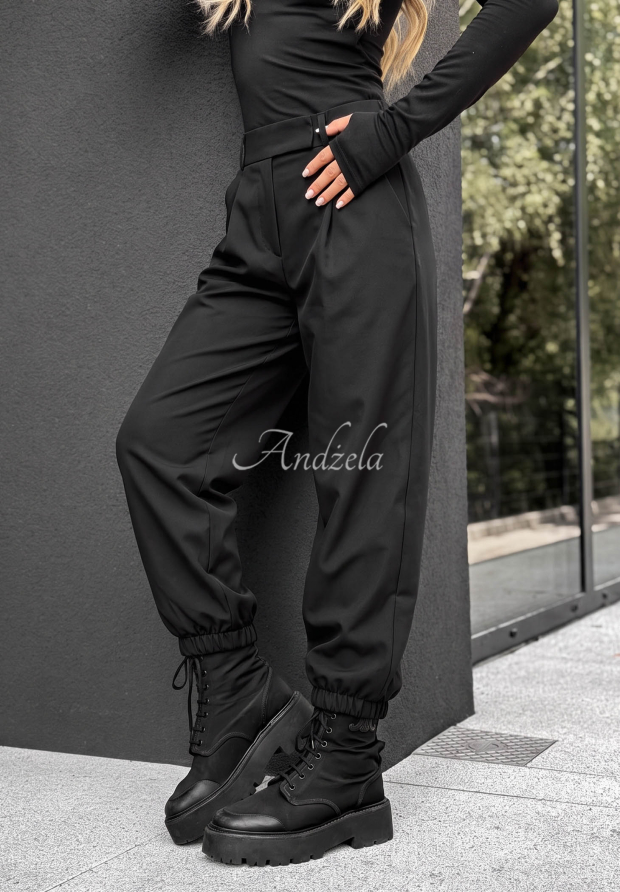 True Basic Black Cotton Jogger Pants