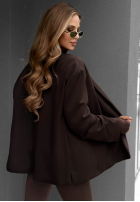 Marynarka z kołnierzykiem Cozy Elegance czekoladowa
