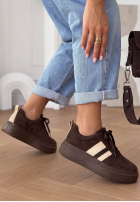 Zamszowe adidasy na platformie City Motion czekoladowe