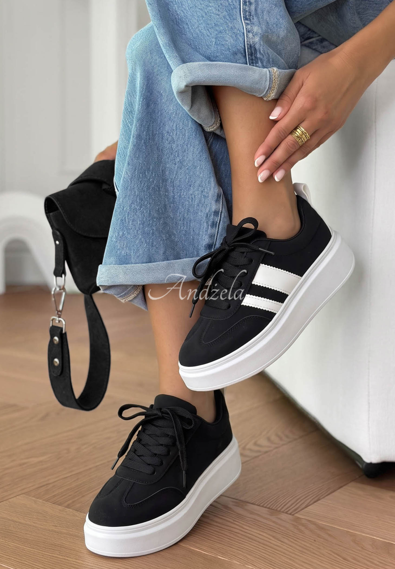 Start With Forever Black Suede Sneakers