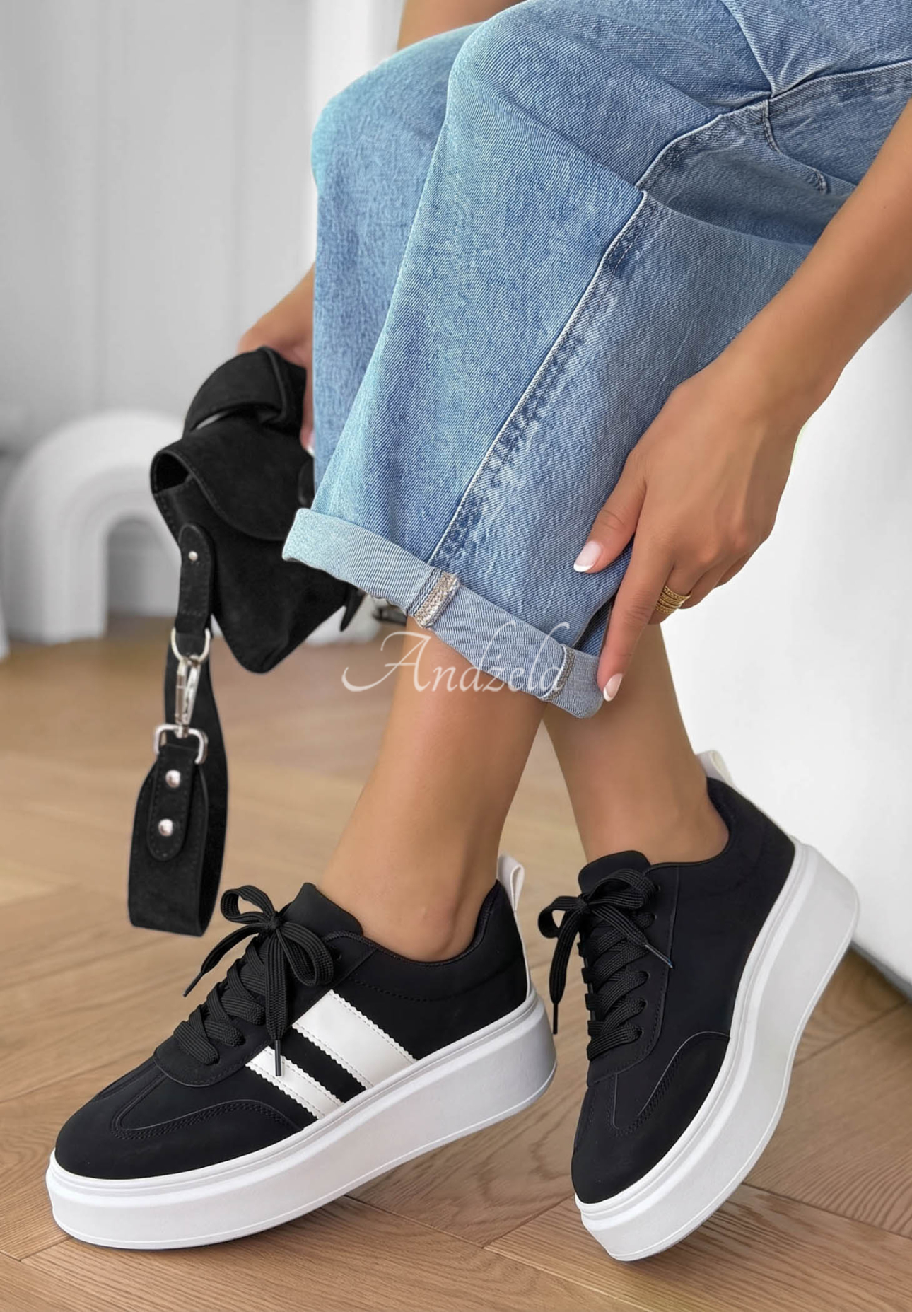 Start With Forever Black Suede Sneakers