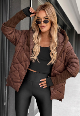 Sancha chocolate oversize hooded jacket