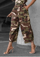 Materiałowe spodnie joggery moro Hidden Path khaki