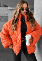 Krótka pikowana kurtka bomberka Fall Favorites pomarańczowa