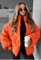 Krótka pikowana kurtka bomberka Fall Favorites pomarańczowa