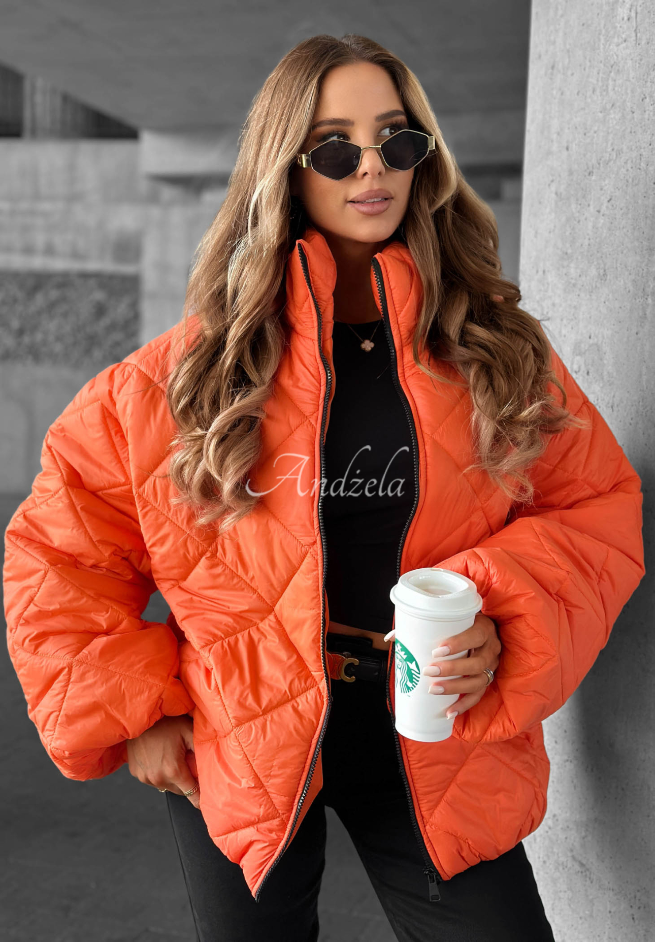 Fall Favorites Short, Oversized Quilted Jacket in Orange