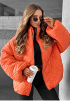 Krótka pikowana kurtka bomberka Fall Favorites pomarańczowa