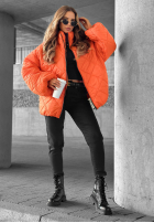 Krótka pikowana kurtka bomberka Fall Favorites pomarańczowa
