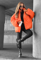 Krótka pikowana kurtka bomberka Fall Favorites pomarańczowa