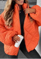 Krótka pikowana kurtka bomberka Fall Favorites pomarańczowa