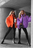 Krótka pikowana kurtka bomberka Fall Favorites pomarańczowa