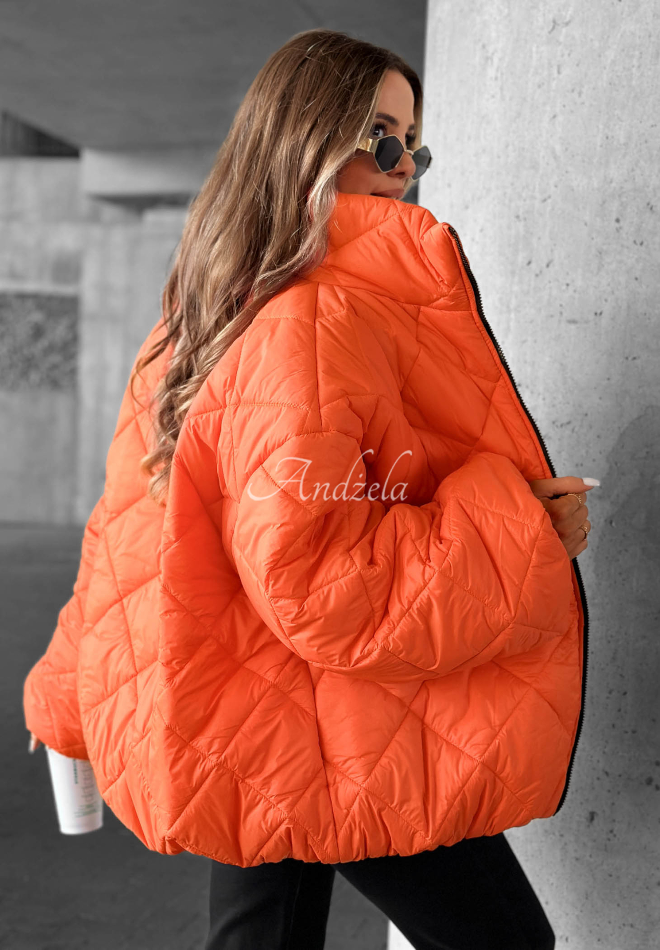 Fall Favorites Short, Oversized Quilted Jacket in Orange