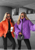 Krótka pikowana kurtka bomberka Fall Favorites pomarańczowa