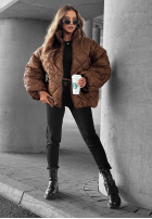 Krótka pikowana kurtka bomberka Fall Favorites pomarańczowa