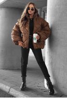 Krótka pikowana kurtka bomberka Fall Favorites pomarańczowa