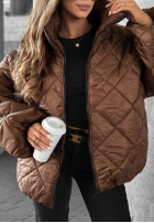 Krótka pikowana kurtka bomberka Fall Favorites pomarańczowa