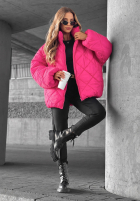 Krótka pikowana kurtka bomberka Fall Favorites pomarańczowa