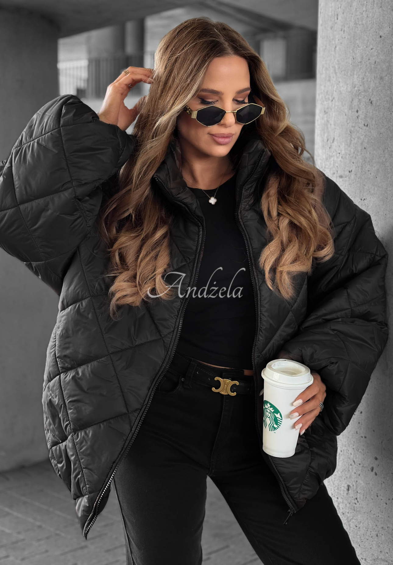 Fall Favorites Short, Oversized Quilted Jacket, Black