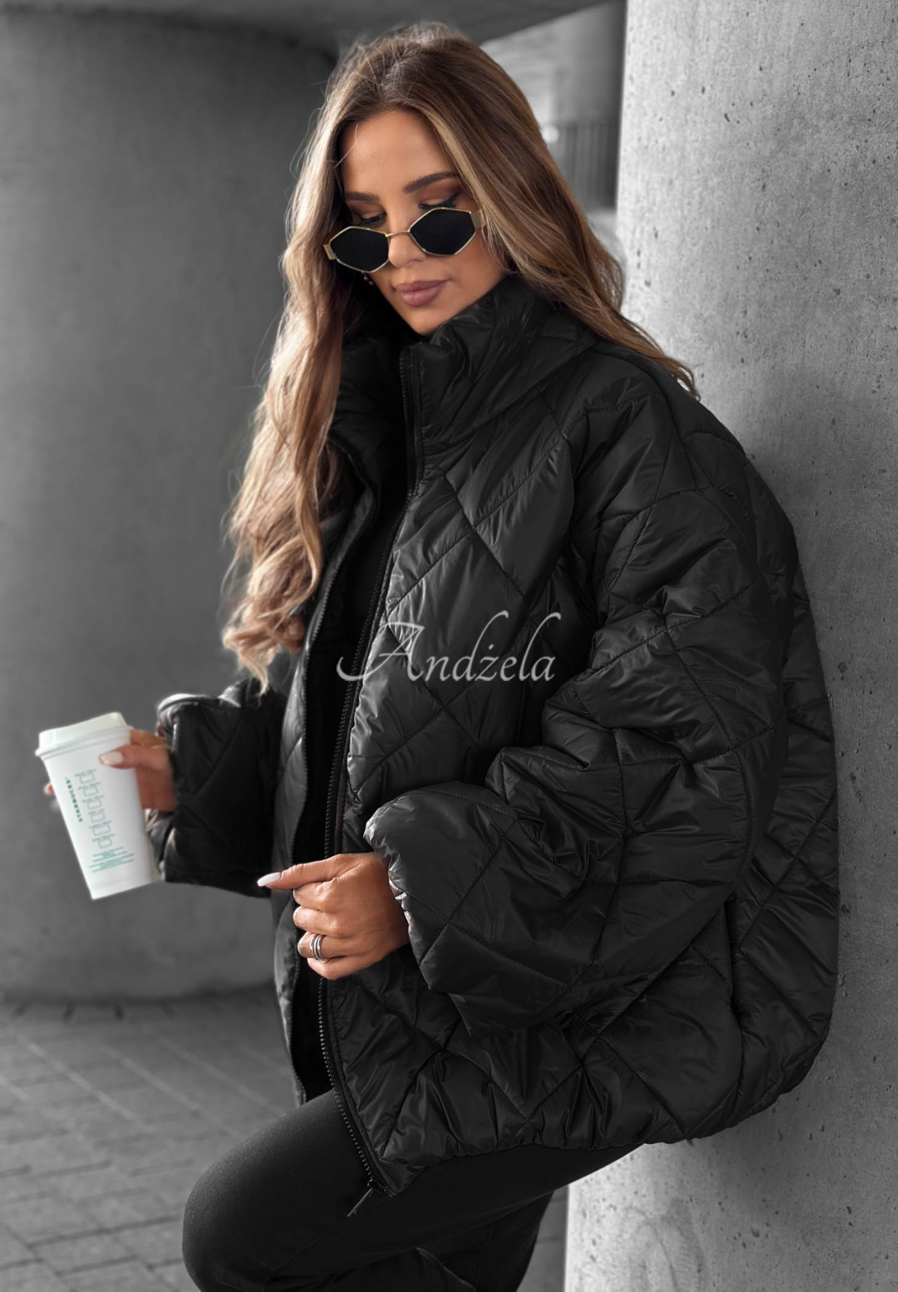 Fall Favorites Short, Oversized Quilted Jacket, Black