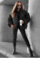 Krótka pikowana kurtka bomberka Fall Favorites pomarańczowa
