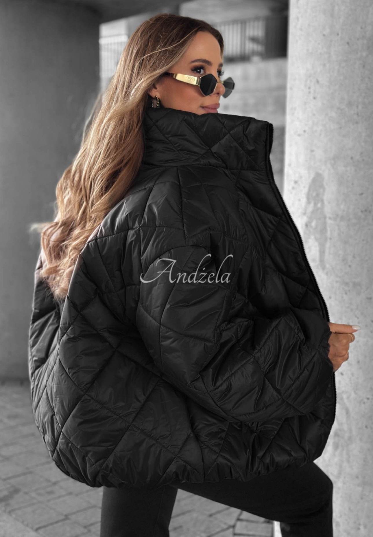 Fall Favorites Short, Oversized Quilted Jacket, Black