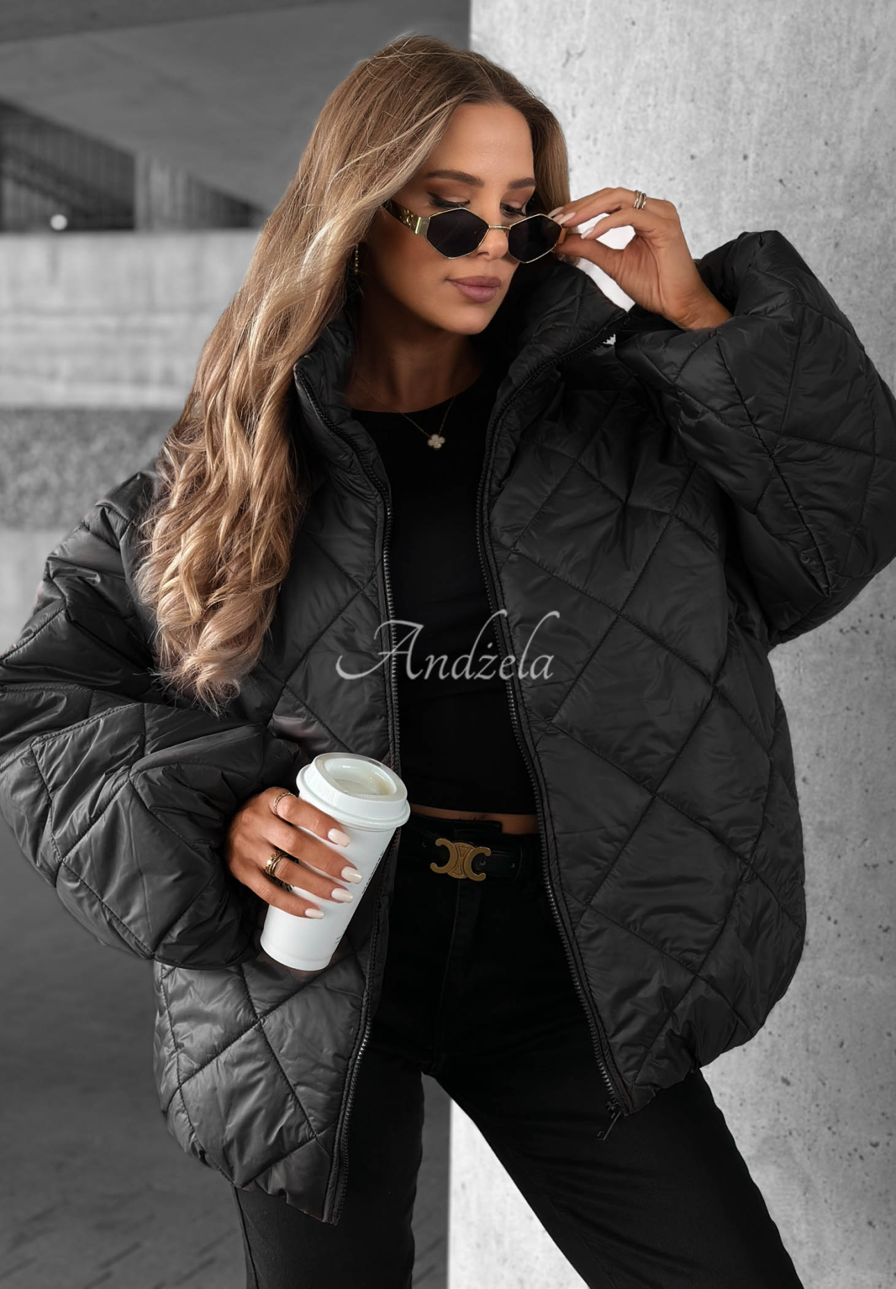 Fall Favorites Short, Oversized Quilted Jacket, Black
