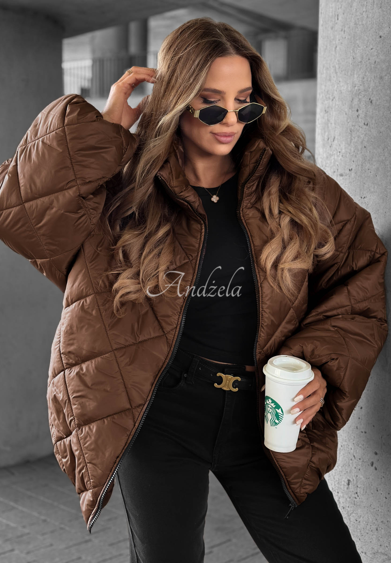 Fall Favorites Short, Oversized Quilted Jacket in Chocolate Brown