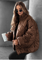 Krótka pikowana kurtka bomberka Fall Favorites pomarańczowa
