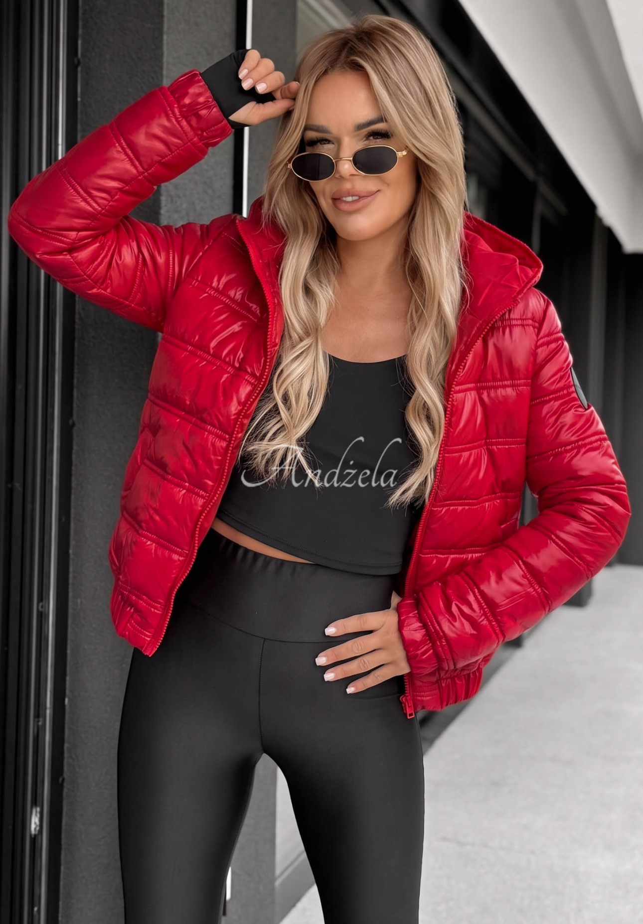 Wait For Me Red Quilted Hooded Jacket