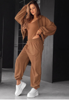 Komplet bluza, spodnie i body 3in1 All For Love czekoladowy