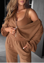 Komplet bluza, spodnie i body 3in1 All For Love czekoladowy