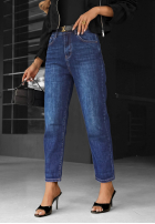 Spodnie jeansowe mom fit Just My Type granatowe