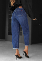 Spodnie jeansowe mom fit Just My Type granatowe