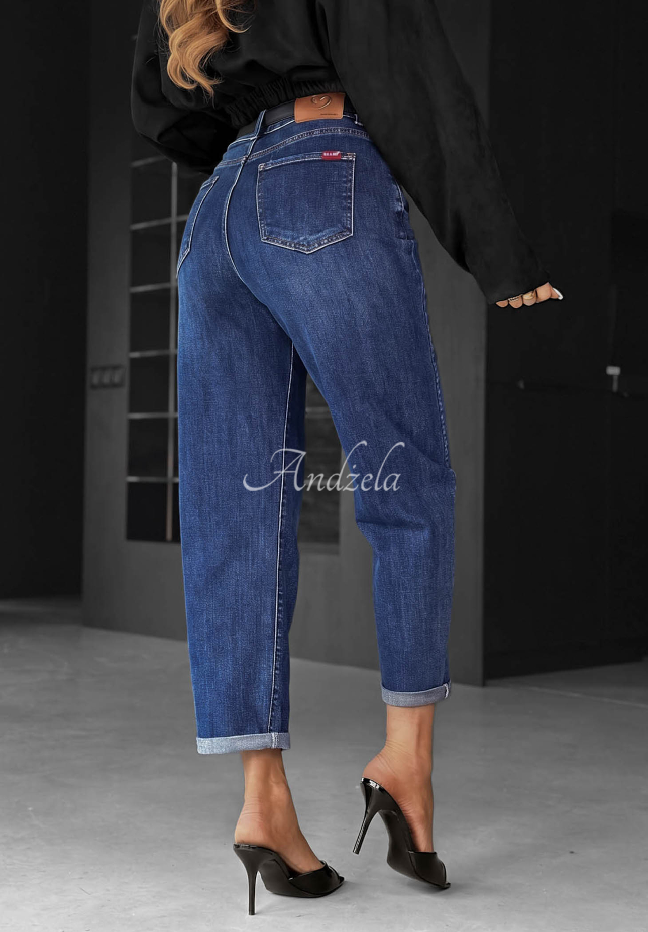 Just My Type Navy Blue Mom-Fit Jeans